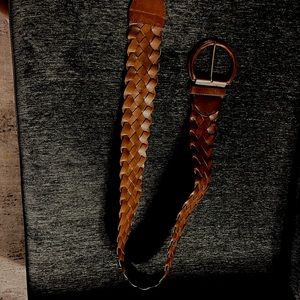 GUC L/XL New York & CO Dark Brown Genuine Bonded Leather belt